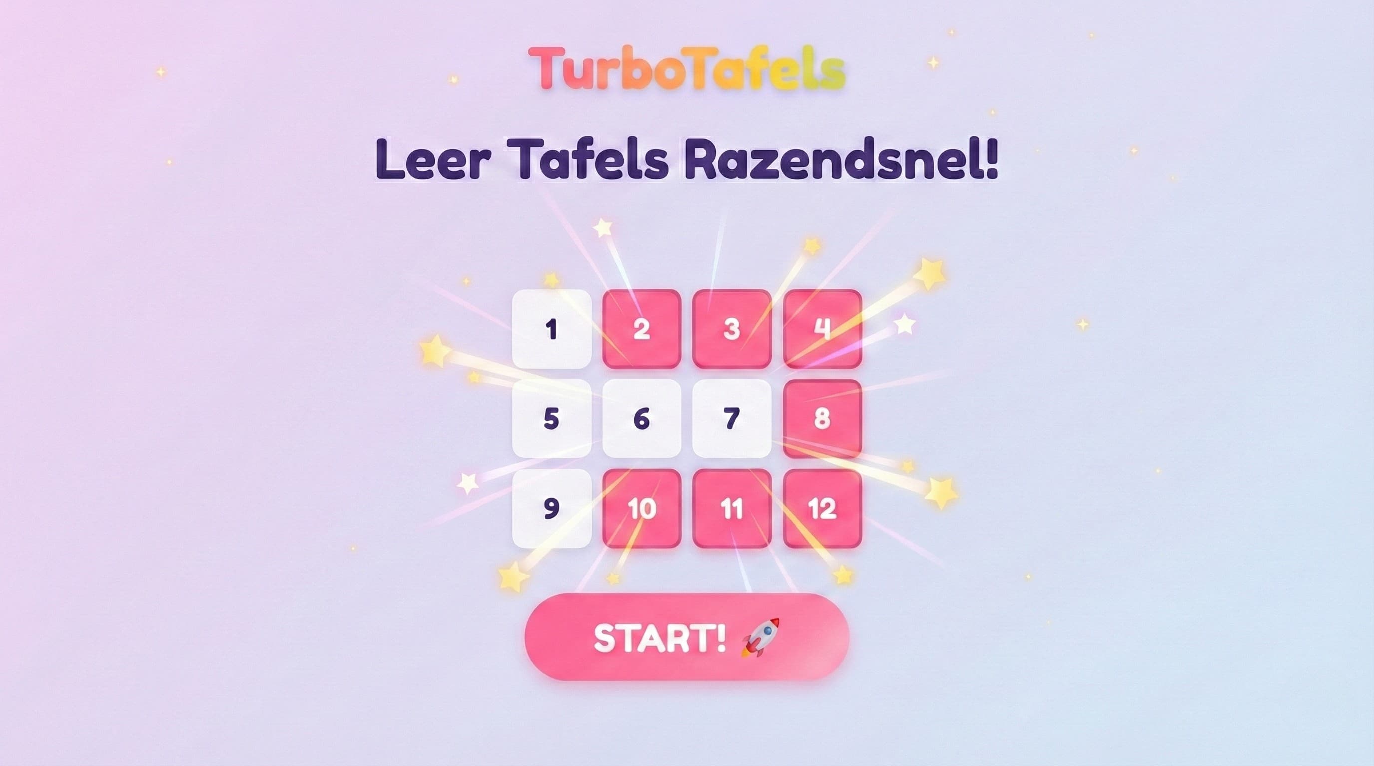 TurboTafels startscherm